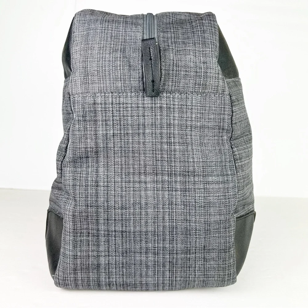 John Varvatos Weekender Gray Black Lightweight Vegan Travel Duffel Bag
